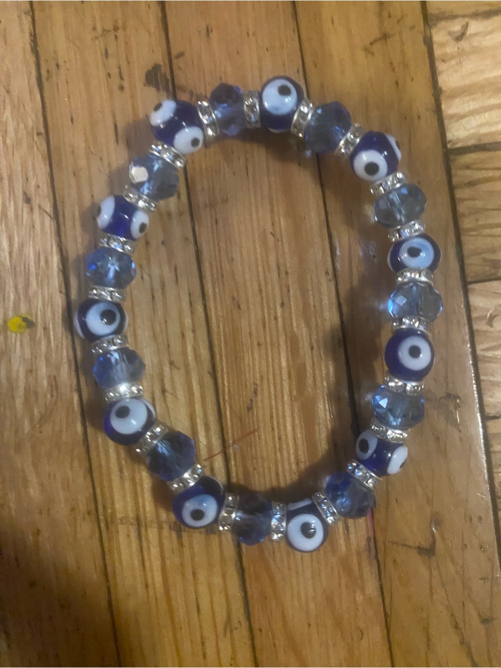 Blue Evil Eye Beaded Stretch Bracelet - Women Jewelry
